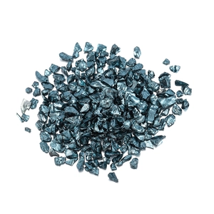 Verre pilé bleu foncé au lustre métallique pour décoration de micro-paysage DIY