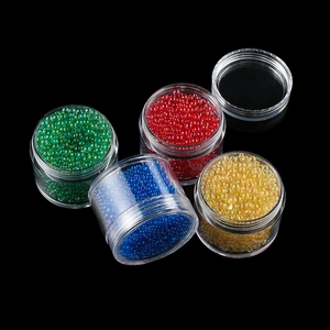 Mixed colored iridescent glass bubble beads for DIY crafts and nail art decoration