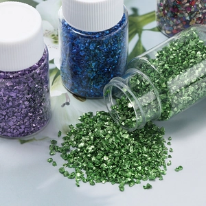 Glasbruch-Granulat in Metallic-Farben für DIY-Bastelarbeiten und Mikro-Landschaften