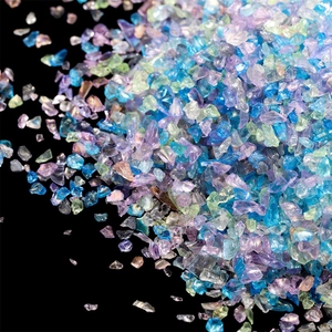 Irregular Colorful Glass Crushed Stones For DIY Jewelry Making Nail Art Craft Supplies Decorative Glass Gravel Filler