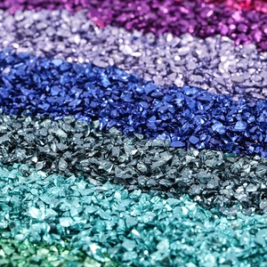 Pierres de verre concassées métalliques 450g pour déco DIY et nail art couleurs variées