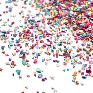 Éclats de verre colorés pour bricolage DIY et décoration de micro paysage en pack 450g