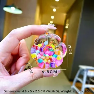Detailed dimensions of flower-shaped liquid drifting bottle with colorful beads