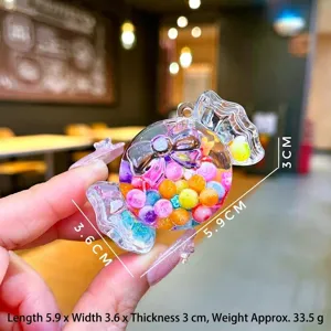 Süßer Acryl-Bonbon-Schlüsselanhänger mit bunten Perlen für Taschen und Geschenke