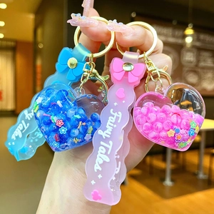 Llavero creativo de acrílico en forma de corazón luminoso para decoración bolso