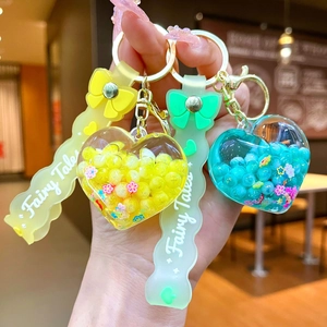 Llaveros de corazón luminosos con arenas movedizas y correa Fairy Tales para bolsos