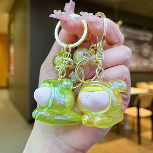Cute Lilith acrylic keychain with bubble bead and colorful cartoon character pendants