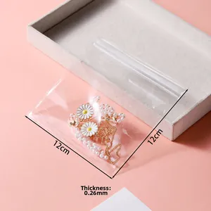 Thickened 12x12cm transparent PVC jewelry bag with 0.26mm thickness for storage