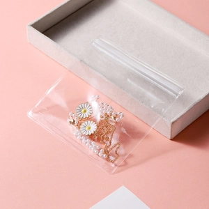 Thick transparent PVC jewelry storage bag for daisy necklace anti-oxidation protection