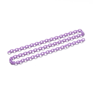 Detail of purple acrylic chain links for DIY necklaces or eyewear straps
