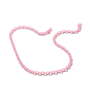 Close-up of pink acrylic chain links with matte texture for DIY accessory making