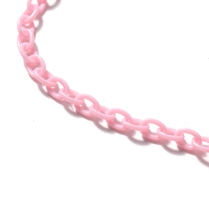 Close-up of candy pink acrylic chain link with smooth matte finish for DIY accessory