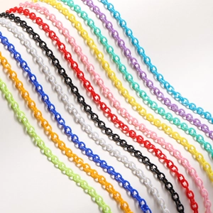 Acrylic Colorful DIY Link Chain Long Plastic Accessories For Necklace Mask Eyeglass Jewelry Making Handmade Craft Candy Color