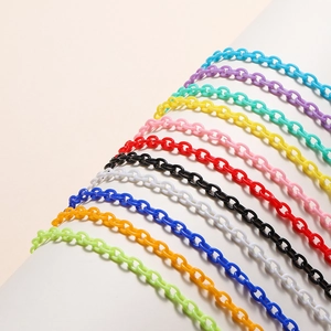 50cm colorful acrylic chains for DIY glasses and mask holders in 11 vibrant colors