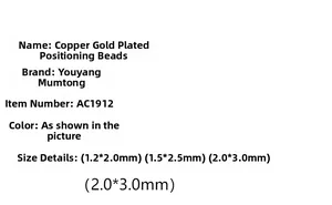 Size specifications for 18K gold plated copper spacer beads in three dimensions