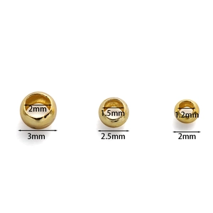 18K gold plated spacer beads in three sizes for DIY jewelry making and necklace crafts