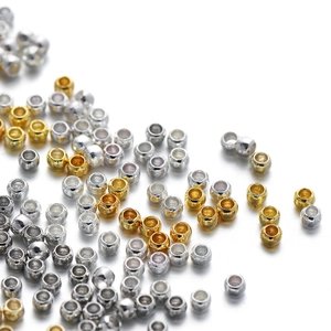 Polished 18K gold and silver plated metal round spacer beads for DIY jewelry making