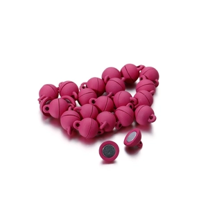 Detail of rose red round magnetic jewelry clasps for DIY bracelets and necklaces