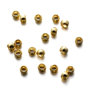 Macro shot of 18K gold plated jewelry spacer beads for DIY bracelet and necklace making