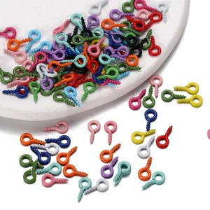 Cáncamos Roscados de Hierro Pintado Multicolor Mini Pernos de Ojo Para Creación de Joyas DIY Artesanías Pequeños Accesorios de Sujeción