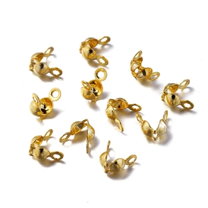 Macro view of 18K gold plated ball chain connectors for DIY jewelry making