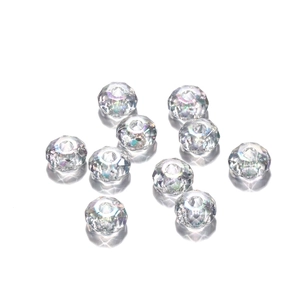 Perles d'abaque en acrylique irisées de 14mm avec revêtement AB pour la création de bijoux
