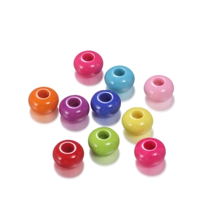 Perles d'abaque colorées en acrylique de 14mm pour la création de bijoux DIY