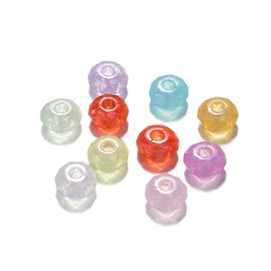 Perles acryliques colorées 14mm facettées pour bijoux DIY et chaînes de mobile