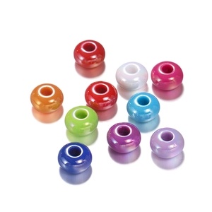 Perles d'espacement en acrylique coloré de 14mm avec grands trous pour bijoux DIY