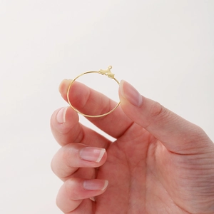 14K επιχρυσωμένοι κρίκοι σκουλαρίκια για DIY κοσμήματα με ενσωματωμένες θηλιές