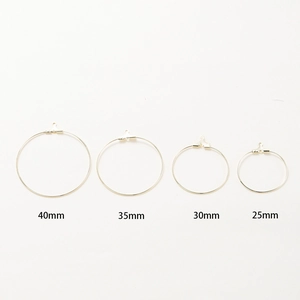 14K επίχρυσοι κρίκοι σκουλαρίκια σε μεγέθη 40mm 35mm 30mm 25mm για DIY κοσμήματα