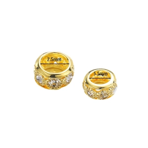 Perles d'espacement dorées avec strass pour création de bijoux en 5,5mm et 7,5mm