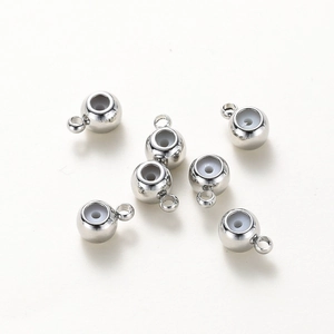 Perle distanziatrici in argento placcato oro 18K con silicone per gioielli fai da te