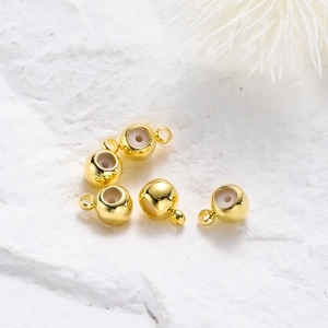 Macro di perline in rame placcato oro 18K con anima in silicone per gioielli fai da te