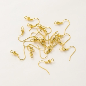 Ganchos para Oreja de Pez de Cobre Chapados en Oro 18K Suministros para Joyería DIY Con Bola y Muelle para Componentes de Pendientes