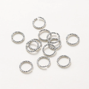 Anneaux de jonction argentés à texture torsadée pour bijoux DIY et bracelets