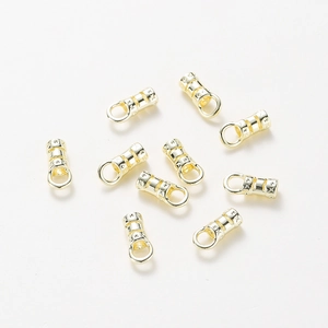 Copper Gold Plated Star Engraved Cord End Caps Universal Jewelry Connectors For DIY Necklace Bracelet Making Findings