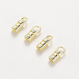 18K gold-plated jewelry connector clasps with starry texture for necklace endings