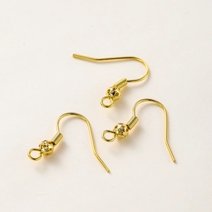 Tres ganchos de oreja franceses bañados en oro 18K con muelle para joyería DIY