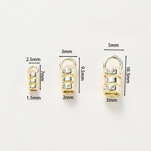 18K gold plated copper jewelry connectors for necklaces in three different sizes