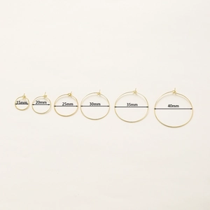Set de aros para pendientes bañados en oro 18K tallas 15mm a 40mm para joyas DIY