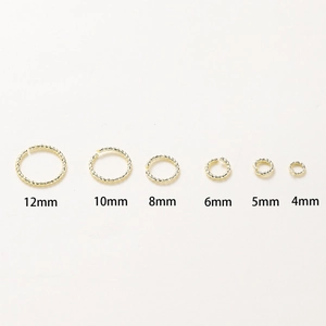 Anneaux de jonction torsadés plaqués or 18K en six tailles de 4mm à 12mm pour bijoux DIY