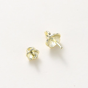 14K gold plated flower pearl bail pin connector for DIY jewelry making and pendants