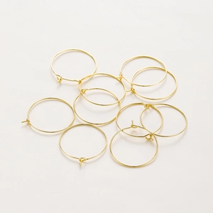 Aros de Pendientes Redondos de Latón Chapado en Oro Accesorios para Joyería DIY Alta Calidad Conservación de Color para Mujer