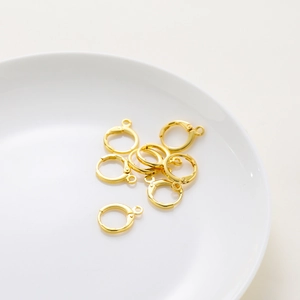 Dormeuses minimalistes plaquées or 14k pour la création de bijoux DIY et boucles d'oreilles