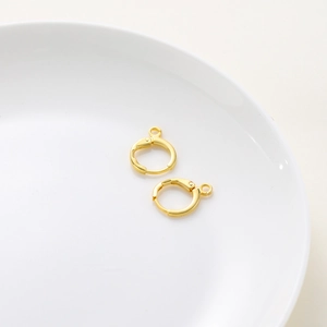 Dormeuses rondes plaquées or 14k pour la création de bijoux DIY et l'artisanat