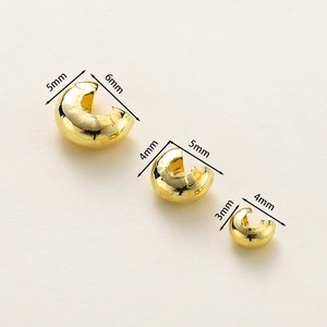 Vergoldete Kupfer C-Crimp-Perlen in 6mm, 5mm, 4mm für DIY-Schmuckherstellung Zubehör