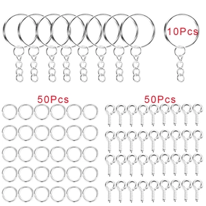Détails du kit de 110 pièces de quincaillerie argentée pour porte-clés DIY