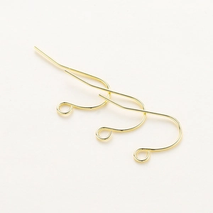 Three premium 14K gold plated brass earring hooks for DIY jewelry making accessories