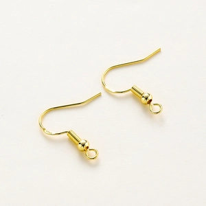 S925 sterling silver 18k gold plated 20mm fish hook earring wires with spring for DIY jewelry